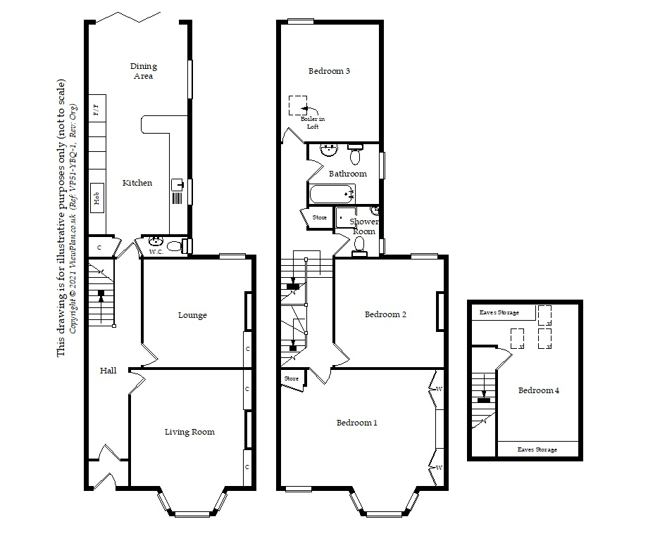 Floorplan of Grove Place, Penarth, CF64 2LB